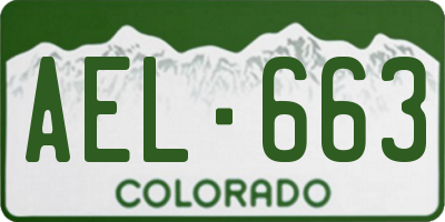CO license plate AEL663