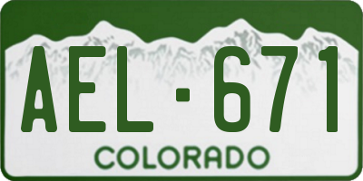 CO license plate AEL671