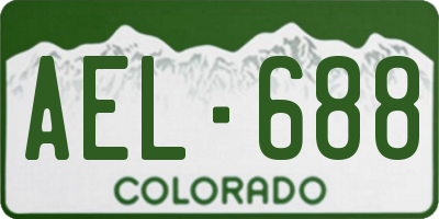 CO license plate AEL688