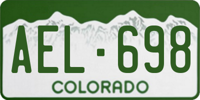CO license plate AEL698