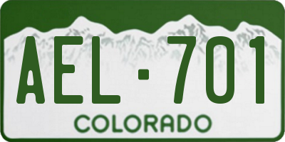 CO license plate AEL701