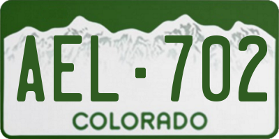 CO license plate AEL702