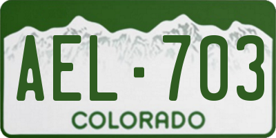 CO license plate AEL703
