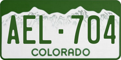 CO license plate AEL704