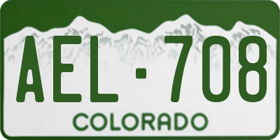 CO license plate AEL708