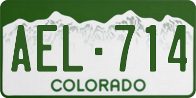 CO license plate AEL714