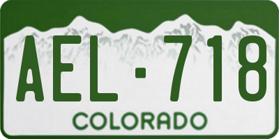 CO license plate AEL718