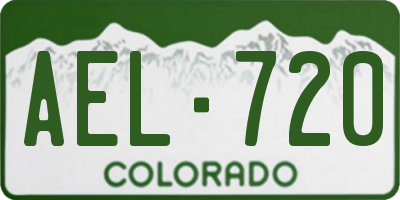 CO license plate AEL720