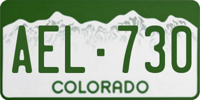 CO license plate AEL730