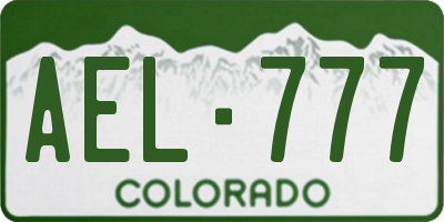CO license plate AEL777
