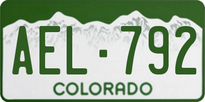 CO license plate AEL792
