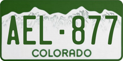 CO license plate AEL877