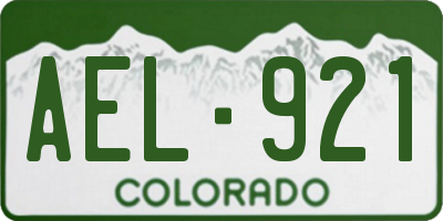 CO license plate AEL921
