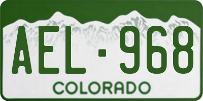 CO license plate AEL968
