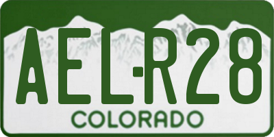 CO license plate AELR28