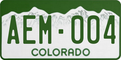CO license plate AEM004