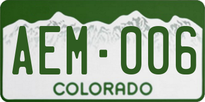 CO license plate AEM006