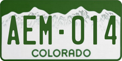 CO license plate AEM014