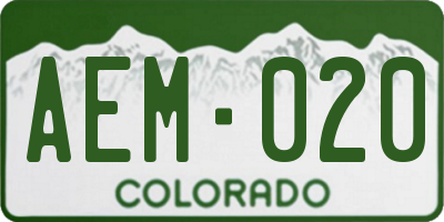 CO license plate AEM020