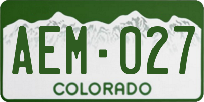 CO license plate AEM027