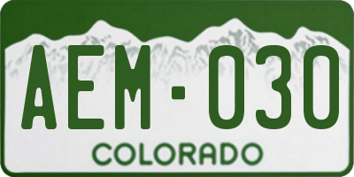 CO license plate AEM030