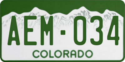 CO license plate AEM034