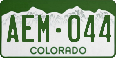 CO license plate AEM044