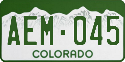 CO license plate AEM045