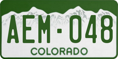 CO license plate AEM048