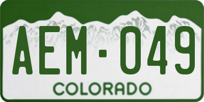 CO license plate AEM049
