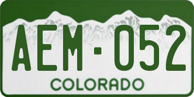 CO license plate AEM052