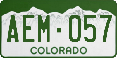 CO license plate AEM057