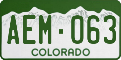 CO license plate AEM063
