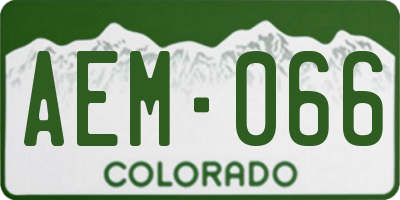 CO license plate AEM066
