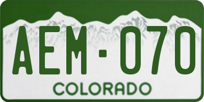 CO license plate AEM070