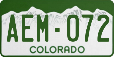 CO license plate AEM072
