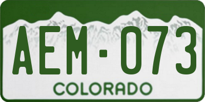 CO license plate AEM073