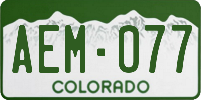 CO license plate AEM077