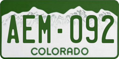 CO license plate AEM092
