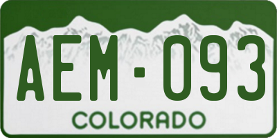 CO license plate AEM093
