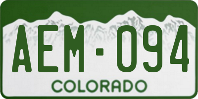 CO license plate AEM094