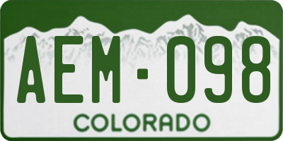 CO license plate AEM098