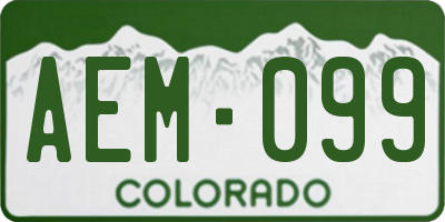 CO license plate AEM099