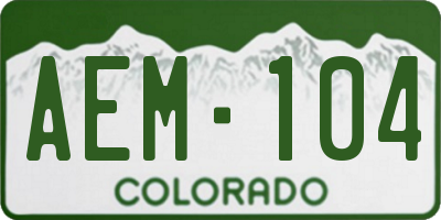 CO license plate AEM104
