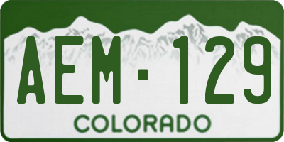 CO license plate AEM129