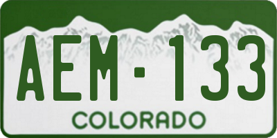 CO license plate AEM133