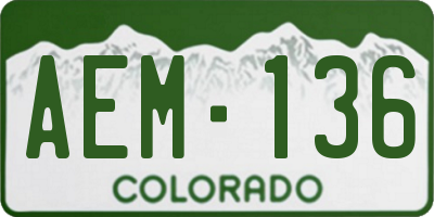 CO license plate AEM136