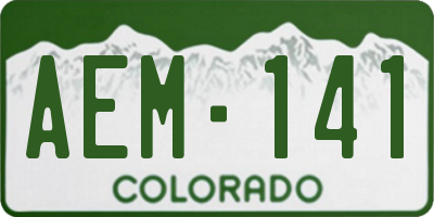 CO license plate AEM141