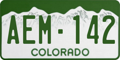 CO license plate AEM142
