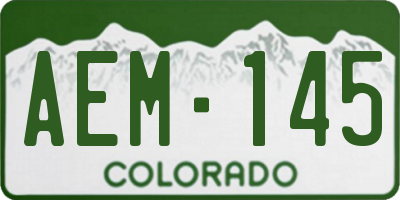 CO license plate AEM145